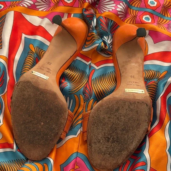 Dolce & Gabbana Vibrant Orange Heel Sandals - Picture 6 of 12